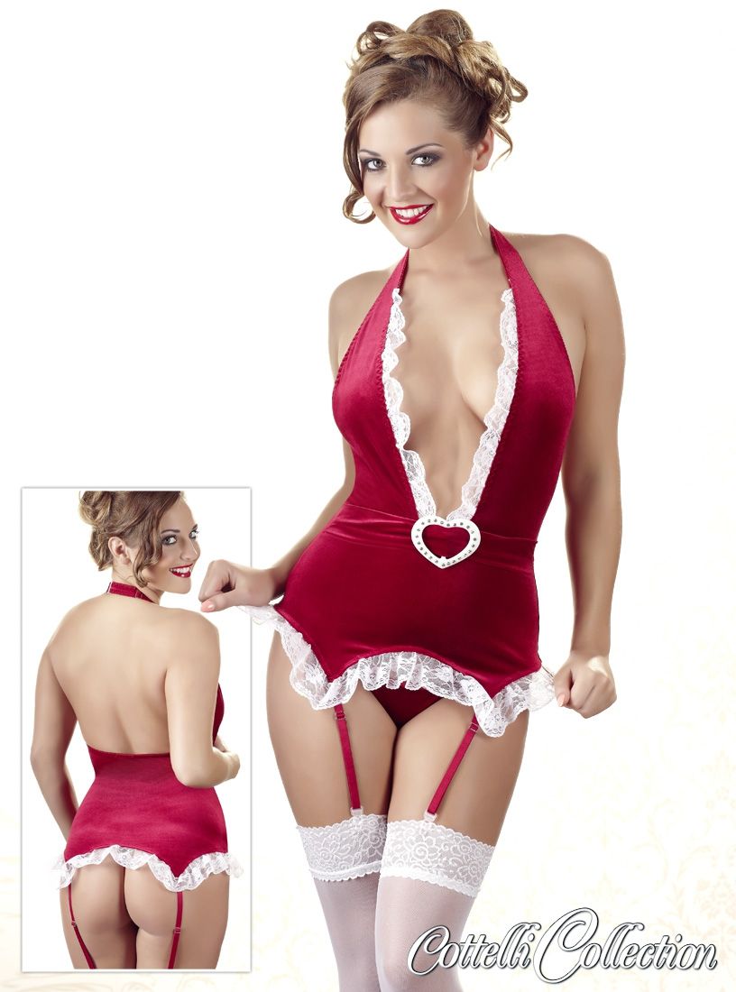 weg Schelden Hond EROTISCH RODE KERST LINGERIE CORSAGE SET - cocolamar.be