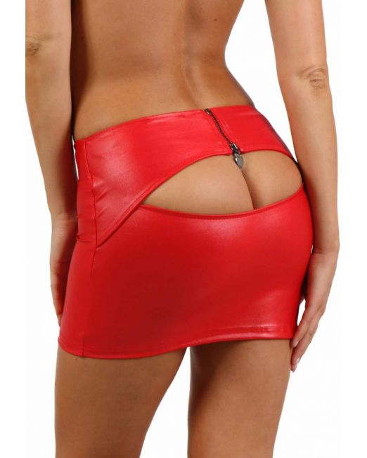 kinky-rood-wetlook-blote-billen-rok-kopen