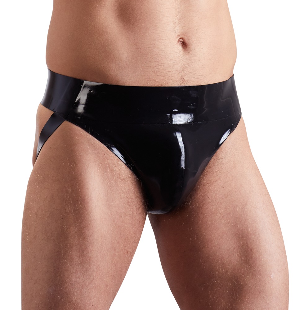 Conventie zebra Negen ZWARTE LATEX HEREN JOCKSTRAP - cocolamar.be