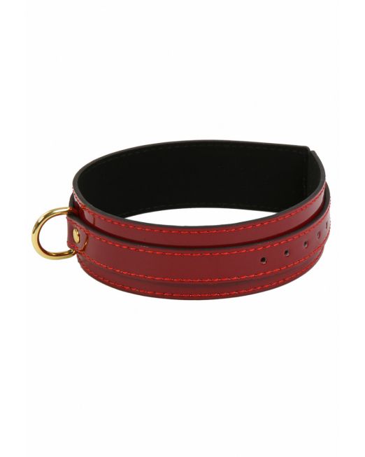 goud-bordeaux-vinyl-halsband-collar-kopen