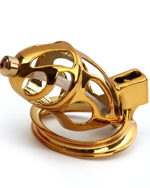 goud-metaal-penis-cage-met-eikel-plug-kopen