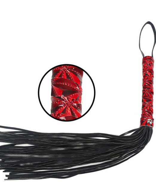 fetish-fever-sm-zwart-rood-pu-leer-flogger-zweep-kopen