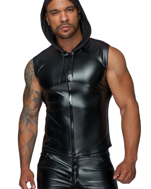 noir-handmade-heren-wetlook-hoodie-met-rits-kopen