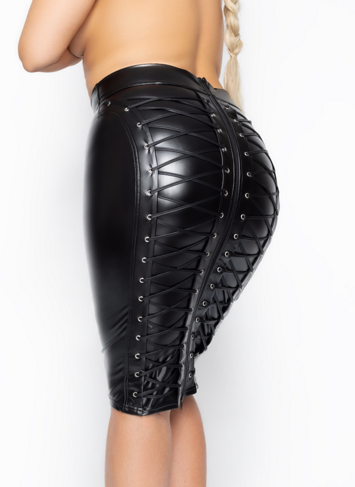 Gothic Leren Korset Met Vetersluiting Rood Rock main image 1