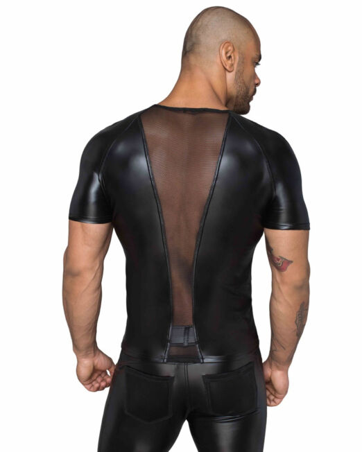 noir-handmade-mannelijk-wetlook-shirt-met-3d-net-kopen