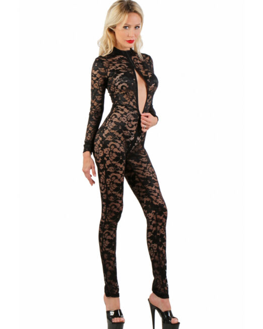 strak-aansluitend-zwart-design-kant-rits-catsuit-kopen