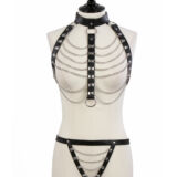 LEREN RIEM KETTING BORST HARNAS MET STRAP STRING