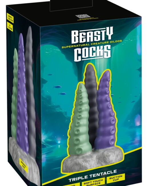 BEASTY COCKS TRIPLE TENTACLE FLEXIBEL DILDO TRIO