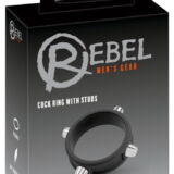 REBEL FLEXI SILICONEN PENISRING MET METALEN STUDS