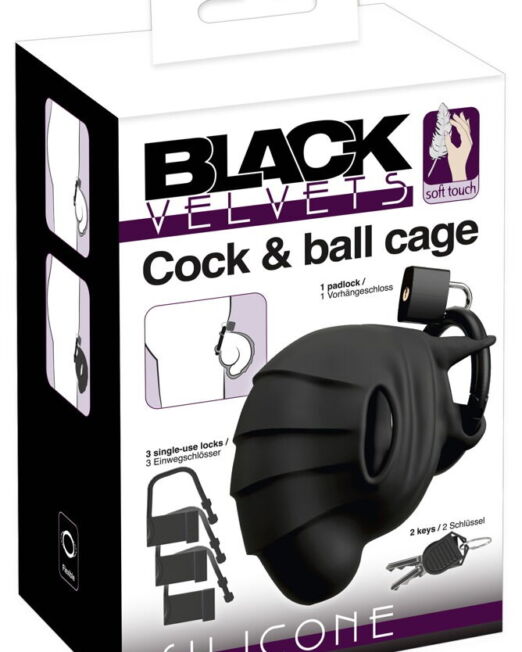 AFSLUITBAAR SILICONEN COCK EN BALL CAGE PENISKOOI