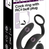 BLACK VELVETS RC PENISRING MET VIBRO ANAAL PLUG