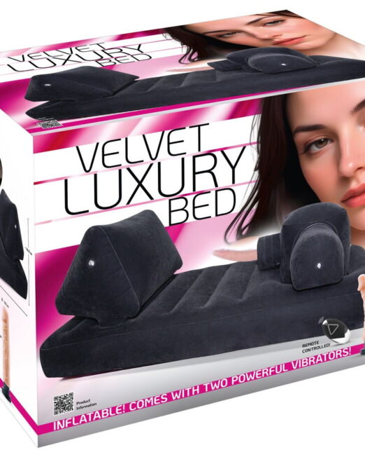 LUXE FLUWEEL NEUKMACHINE BED MET 2 VIBRO DILDOS