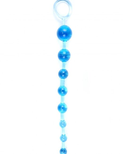 BLAUW FLEXIBEL JELLY ANALE KRALEN KETTING MET LUS