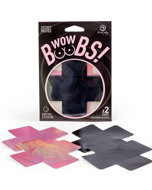WOW BOOBS PASTIES KRUIS TEPELSTICKERS 2 KLEUREN