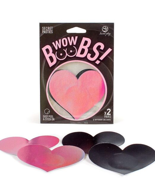 WOW BOOBS PASTIES HART TEPELSTICKERS 2 KLEUREN
