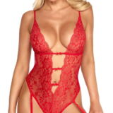 KISSABLE LUXE RODE DESIGN KANT BODY MET JARRETELS