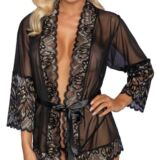 KISSABLE LUXE ZWART GOUDEN KIMONO SEXY KAMERJAS