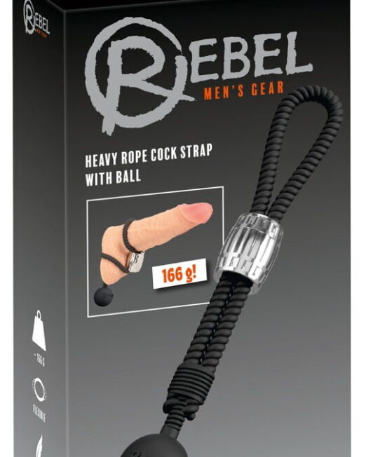 REBEL HEAVY ROPE COCK STRAP MET BAL GEWICHT 166 GR