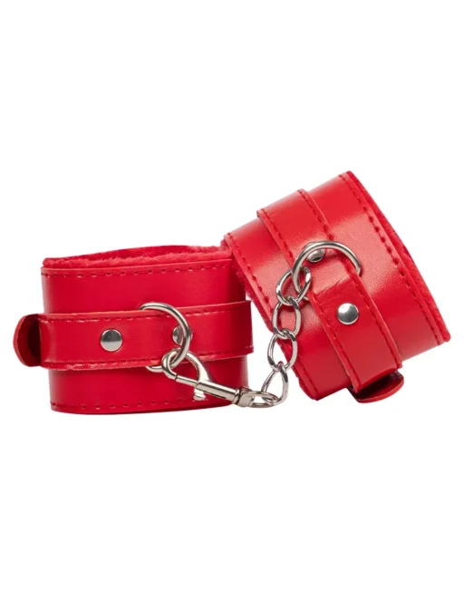 ROOD FAUX CUIR BOEIEN MET BONT VOERING EN KETTING