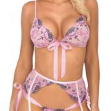 KISSABLE LUXE ROZE LINGERIE JARRETEL SET MET KANT