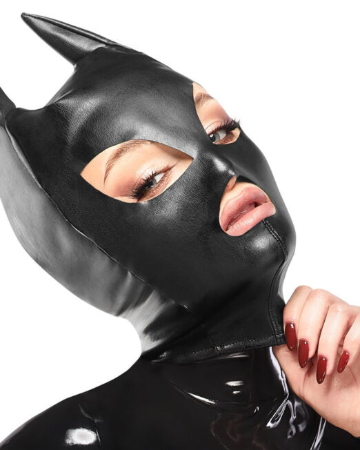 BAD KITTY ECO LEREN CATWOMAN HOOFDMASKER