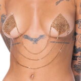 GOUDEN DIAMANTEN TEPELSTICKERS MET STRAS KETTING