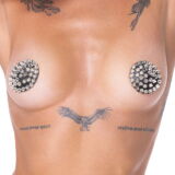 ZWART LEREN TEPELSTICKERS MET METALEN PIN STUDS