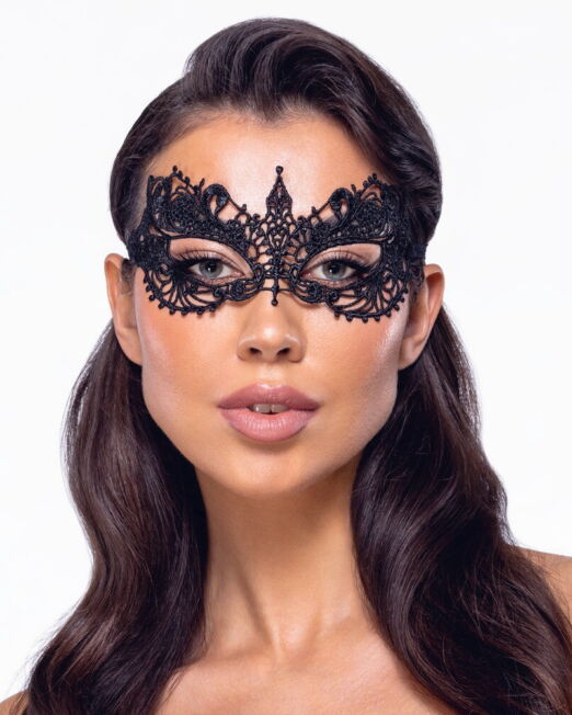 GEBORDUURD ZACHT ZWART OOGMASKER GOTHIC STIJL
