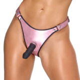 BAD KITTY PINK METALLIC ECO LEREN DILDO STRAP ON