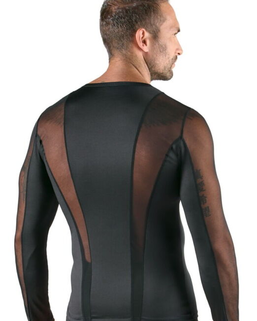 flatterend-zwart-heren-longsleeve-shirt-met-mesh-kopen