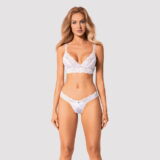 OBSESSIVE HEAVENLLY WITTE BRALETTE LINGERIE SET