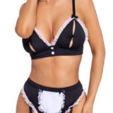 COTTELLI SEXY DIENSTER KOSTUUM MET PARELKETTING