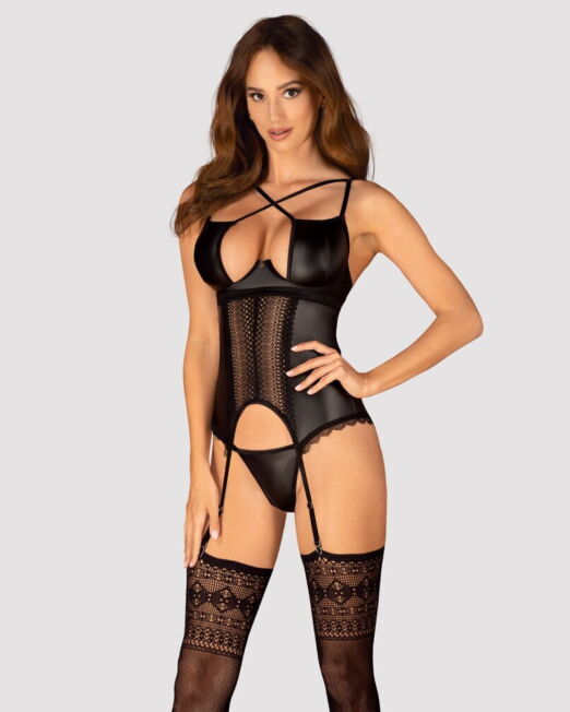 OBSESSIVE NORIDES WETLOOK JARRETEL CORSAGE SET