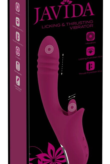 JAVIDA STERK STOTENDE VIBRATOR MET LIKKENDE TONG