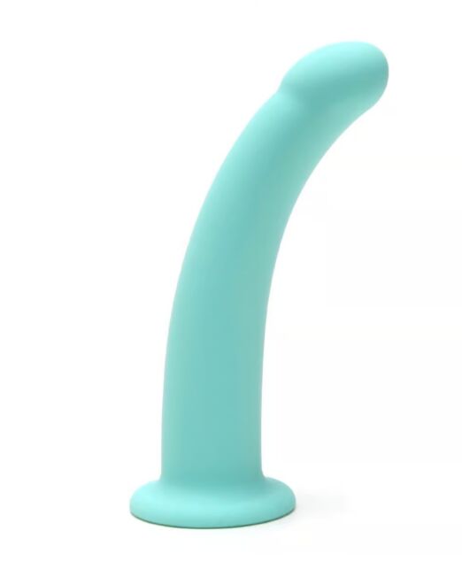 GEBOGEN SILICONEN STIMULATIE DILDO OP VOET