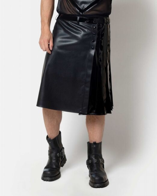 CATANZARO INGVALD FAUX CUIR HEREN KILT IN KUNSTLEER