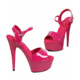SEXY FUCHSIA PINK VINYL LAK PLATEAU SCHOENEN