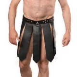 ROMEINS ZWART LEDEREN GLADIATOR HEREN ROK