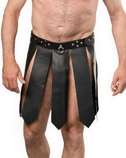 ROMEINS ZWART LEDEREN GLADIATOR HEREN ROK