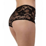 SEXY LINGERIE ZWART BLOEM KANTEN HOTPANTS