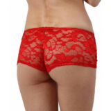 SEXY LINGERIE ROOD BLOEM KANTEN HOTPANTS
