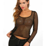 SEXY GROTE FISH NET LONGSLEEVE SHIRT MET BOOT HALS