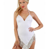 SPEELS KORT WIT EROTISCH JURKJE MET STRAS FRANJES