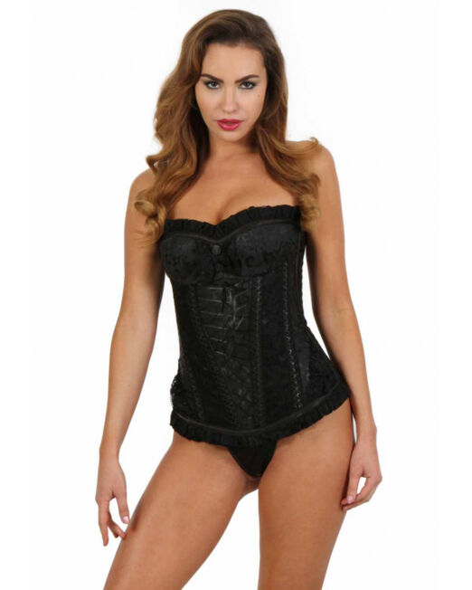 STRALEND ZWART BROKAAT KORSET MET PUSH UP EFFECT