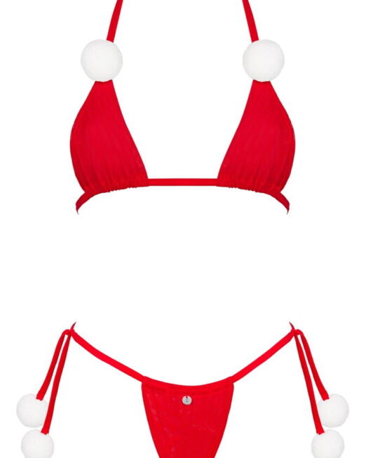OBSESSIVE X MAS KERST THEMA BIKINI SET MET POMPOMS