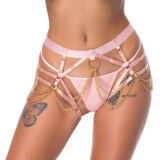 BAD KITTY PASTELROZE STRAP SLIP MET GOUD KETTINGEN
