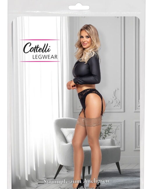 COTTELLI HUIDKLEUR JARRETEL KOUSEN MET KANT BOORD