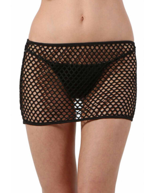 ZWART EROTISCH GROTE FISH NET MINI ROK