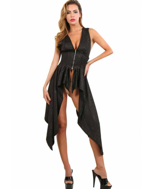 STOFFEN BURLESK KORSET JURK MET BROKAAT DESIGN