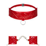 OBSESSIVE HUNTERIA RODE COLLAR MET RING EN BOEIEN